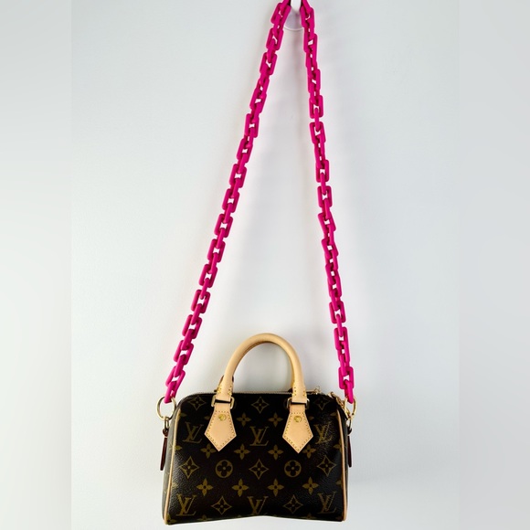 Crossbody length acrylic rubber coated chunky chain link strap for bags - Picture 2 of 3